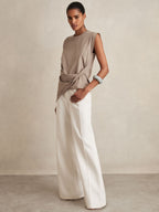 Tilly Cotton Drape T-Shirt in Cream