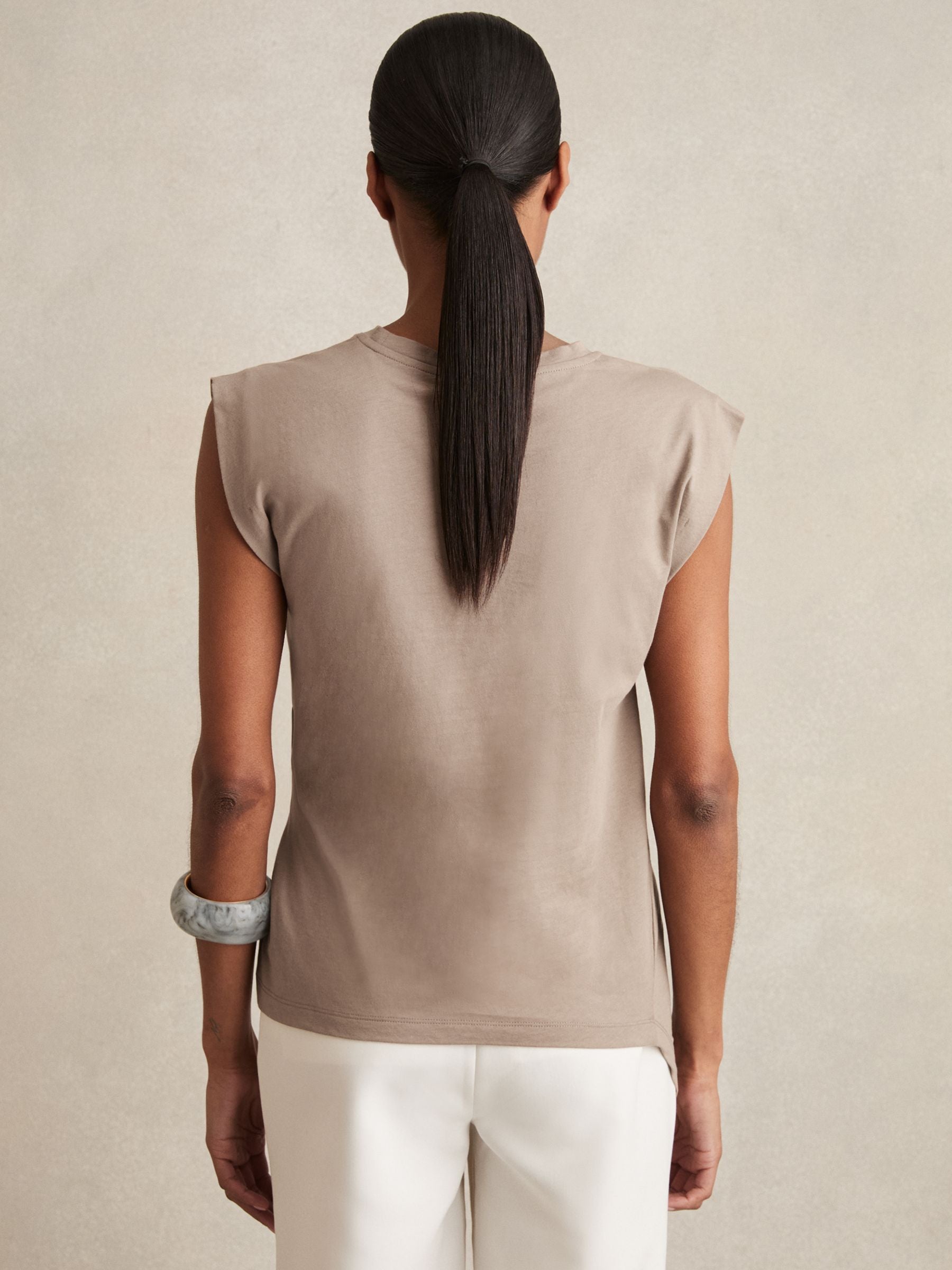 Tilly Cotton Drape T-Shirt in Cream