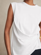 Tilly Cotton Drape T-Shirt in White