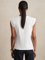 Tilly Cotton Drape T-Shirt in White