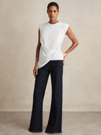 Tilly Cotton Drape T-Shirt in White