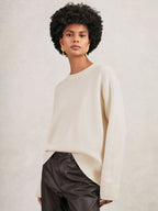 Ella Wool-Cashmere Crew-Neck Jumper in Cream