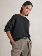 Ella Wool-Cashmere Crew-Neck Jumper in Black