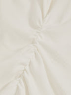 Tess Stretch-Cotton Ruched Ribbed T-Shirt in White