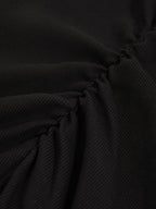 Tess Stretch-Cotton Ruched Ribbed T-Shirt in Black