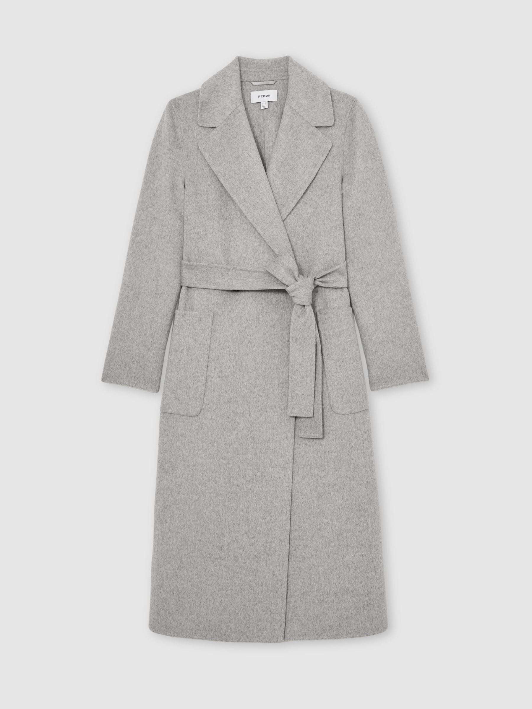 Lucia Wool-Blend Double-Breasted Blindseam Coat in Grey