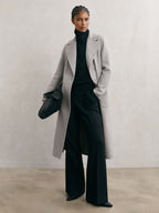 Lucia Wool-Blend Double-Breasted Blindseam Coat in Grey