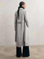 Lucia Wool-Blend Double-Breasted Blindseam Coat in Grey