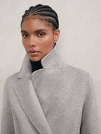 Lucia Wool-Blend Double-Breasted Blindseam Coat in Grey