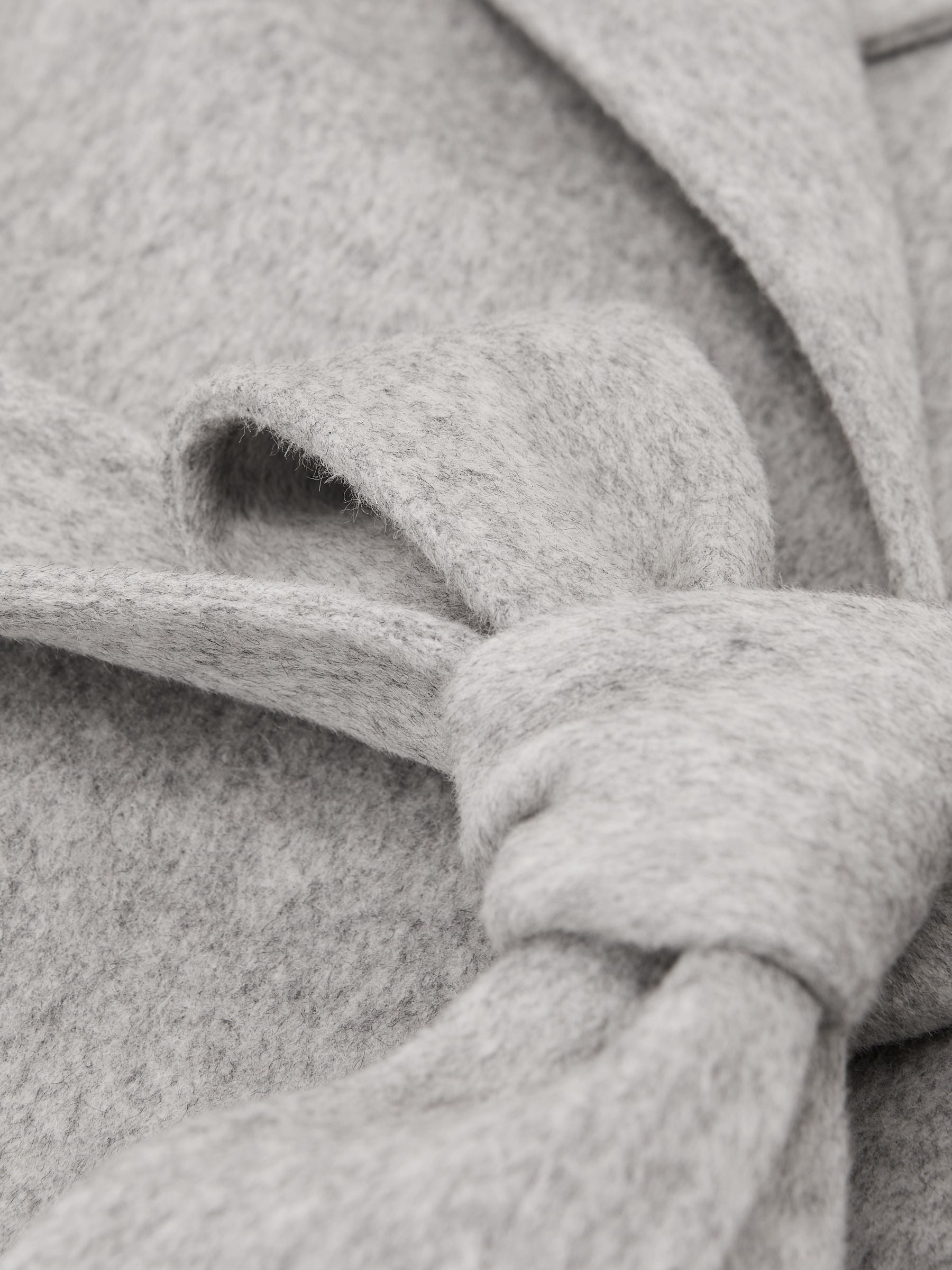 Lucia Wool-Blend Double-Breasted Blindseam Coat in Grey