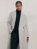 Lucia Wool-Blend Double-Breasted Blindseam Coat in Grey