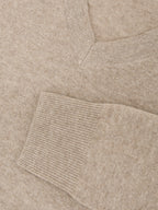 Jenny Wool-Cashmere V-Neck Jumper in Taupe